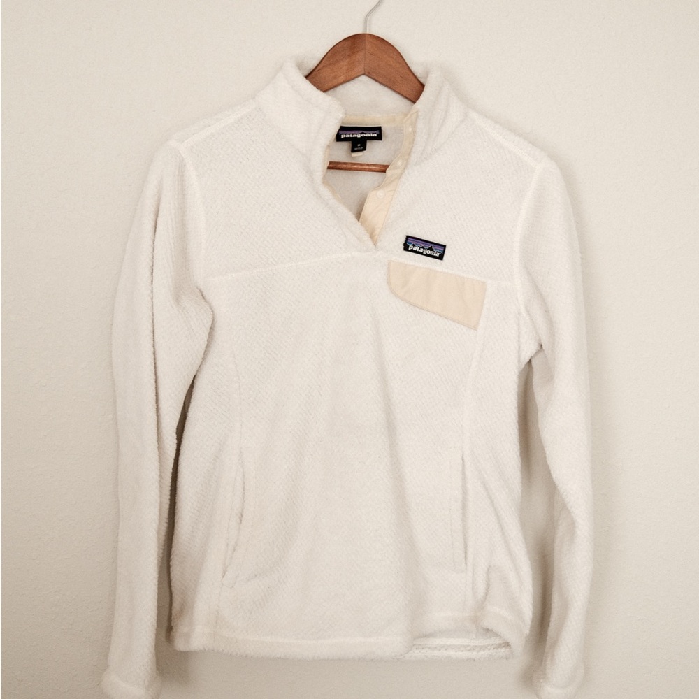 Patagonia Cream Quarter Zip with Snaps